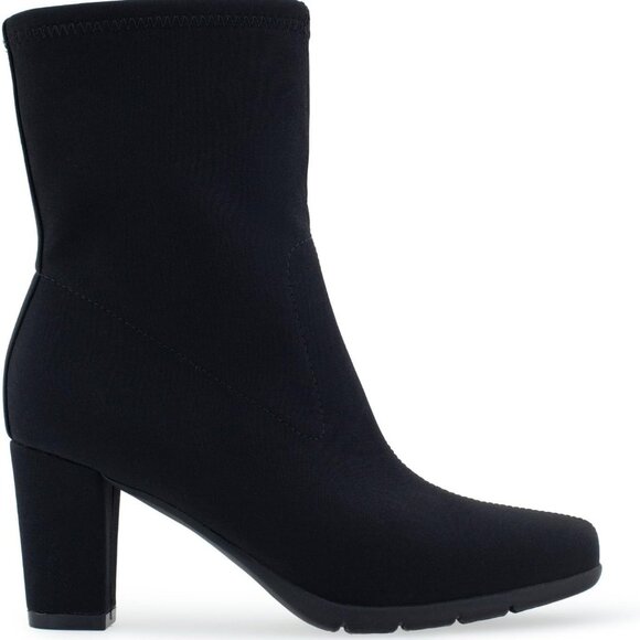 Stylish Calf High Womens Ankle Booties in Black Suede with Comfort Features - Picture 6 of 8